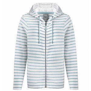 Weird Fish Womens/Ladies Catalina Striped Full Zip Hoodie / Mineral Blue